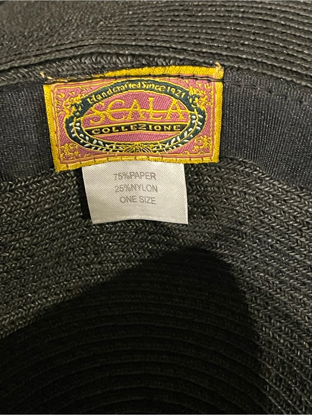 Scala Collezione Black Wide Brim Sun Hat LP44-BLK NWT UPF 50+ OS